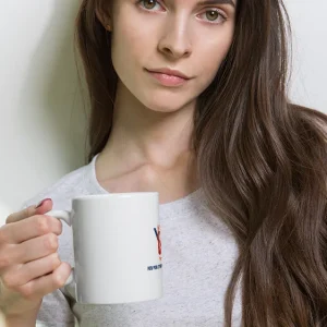 White glossy mug