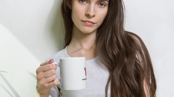 White glossy mug
